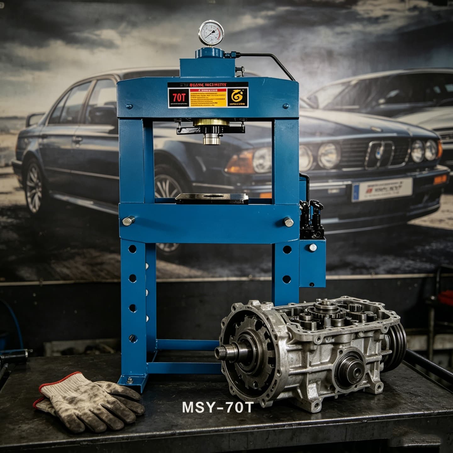 Dual-Speed Manual Press Hydraulic Bed Bearing Press Frame Gantry Hydraulic Press Stamping Machine MSY-70T