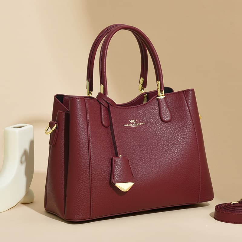 Factory Wholesale 2024 Middle-Aged Women's Handbag Mother Fashion Messenger Bag Soft Leather Fashion Women's Bag