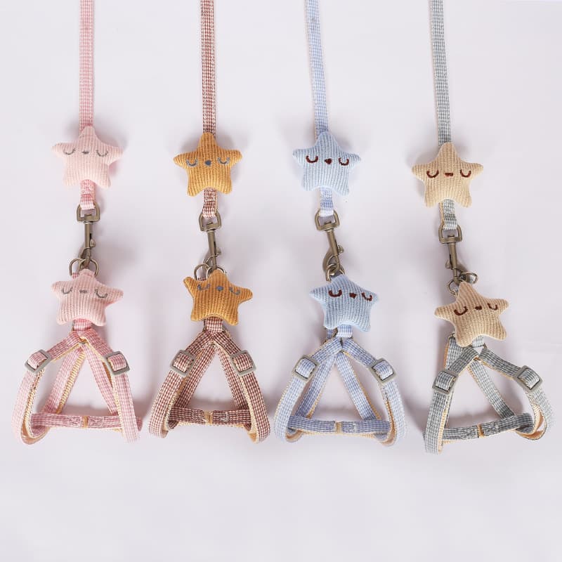Cross-border Dog Leash, Houndstooth Starfish Cat and Dog Harness, Anti-Pull Dog Rope Chain Leash Wholesale