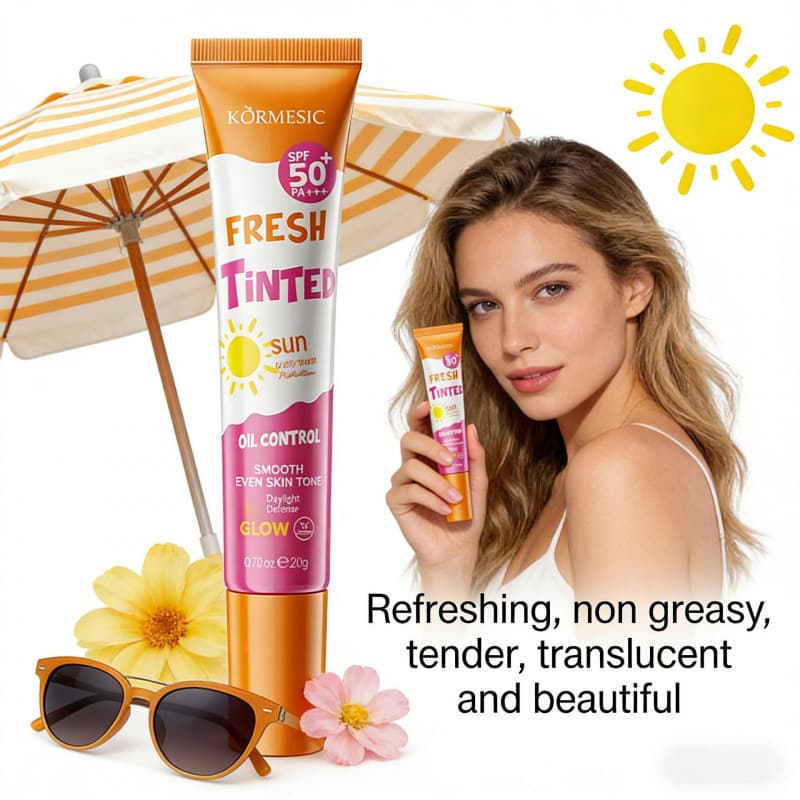 Cross-border KORMESIC Oil-Control Tinted Sunscreen SPF Lightweight Non-Sticky Factory Stock Wholesale