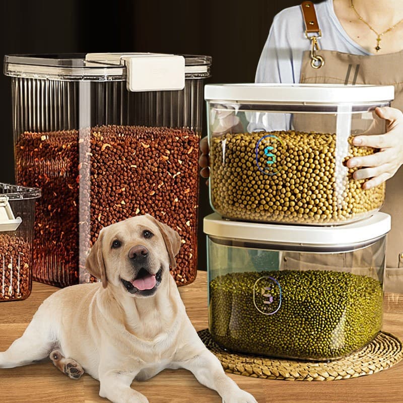 10-Pound Pet Food Storage Bucket, Moisture-proof Sealed Canister for Grains and Pet Food with Large Capacity