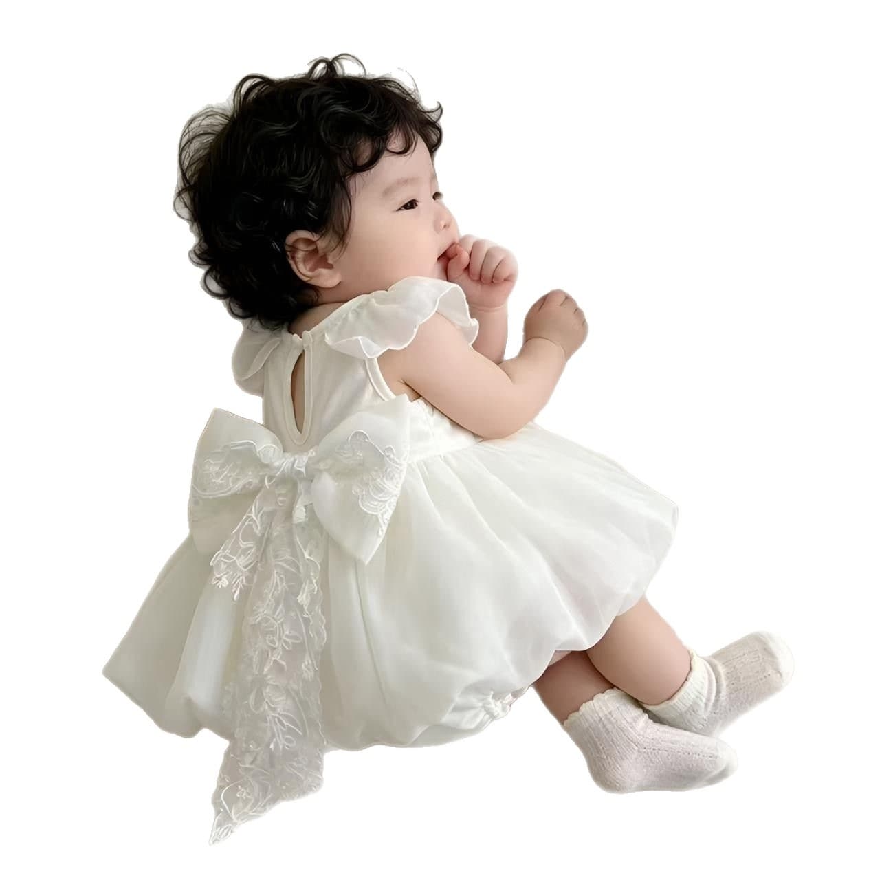 Girls' Dress Baby Toddler Puffy Bubble Princess Dress 2026 Summer New Little Girl Heavy Craft Birthday Gown