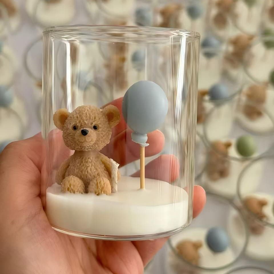 Cross-border Best-selling Cute Bear Balloon Aroma Candle Figurine for Baby Shower Birthday Gift Party Favor