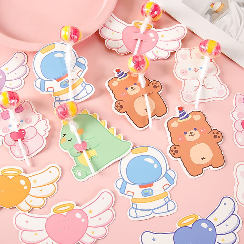 Children's Day Cute Ins-style Cartoon Pattern Lollipop Decor Cards, DIY Decorative Cards, Insert Cards, Small Gifts
