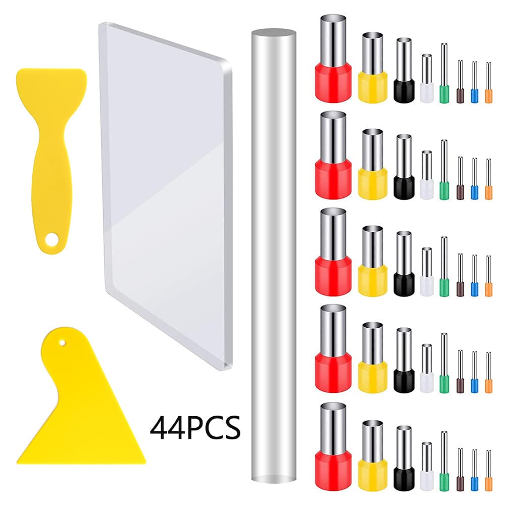 44-Piece Set Acrylic Clay Tools round Mold Combination Stainless Steel Cutter Pressing Board for Handmade Crafts Modeling