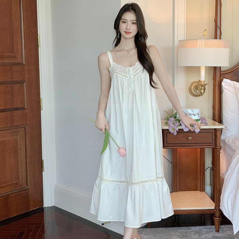 French Princess Sleepwear Sexy Summer Women's Pure Desire Home Dress Thin Wearable Outdoors