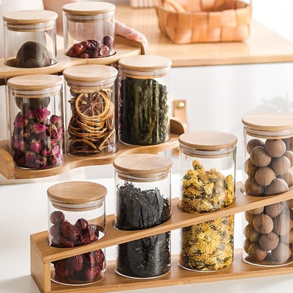 Glass airtight bottles, tea canisters, display jars, food-grade grain storage jars, transparent bottles for kitchen storage.