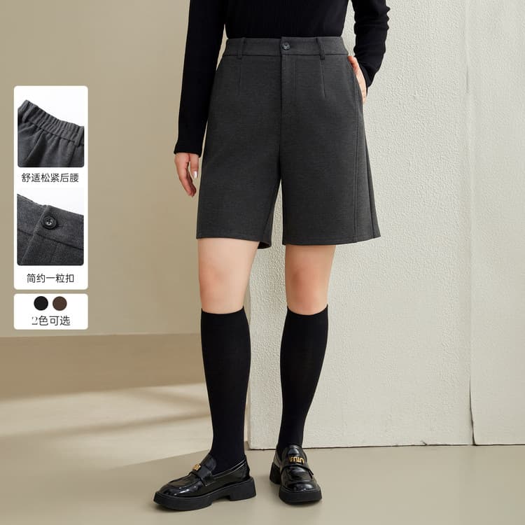 【Acetate Lyocell Elastic Waist Five-Point Shorts】Xianlixiu Plus Size Women's Slimming Pants for Curvy Women, Winter New Style