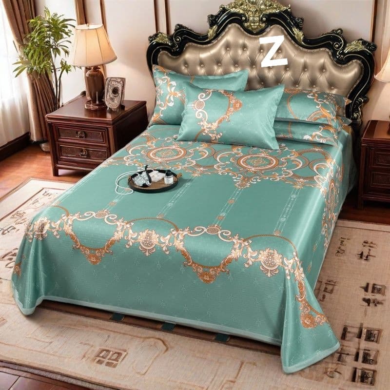 Summer ice silk cooling mat three-piece set ice silk cool mat air conditioning room mat machine washable foldable double free shipping