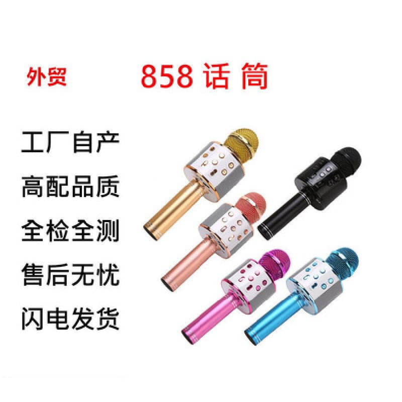 WS858 Wireless Bluetooth Microphone for Phone, KTV Karaoke Mic with Bluetooth Speaker