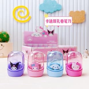 Export Sanrio Pencil Sharpener Cute Cartoon Shaped Pencil Sharpener Dual-Hole Two-in-One Sharpener Twist Pencil Sharpener