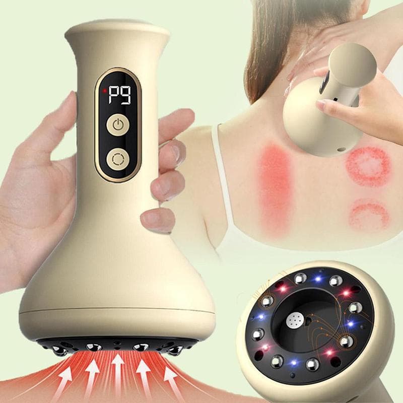 New Cross-Border Electric Cupping Device Dampness Relief Scraping Massager Full Body Meridian Brush Heating Cupping Suction Scraper