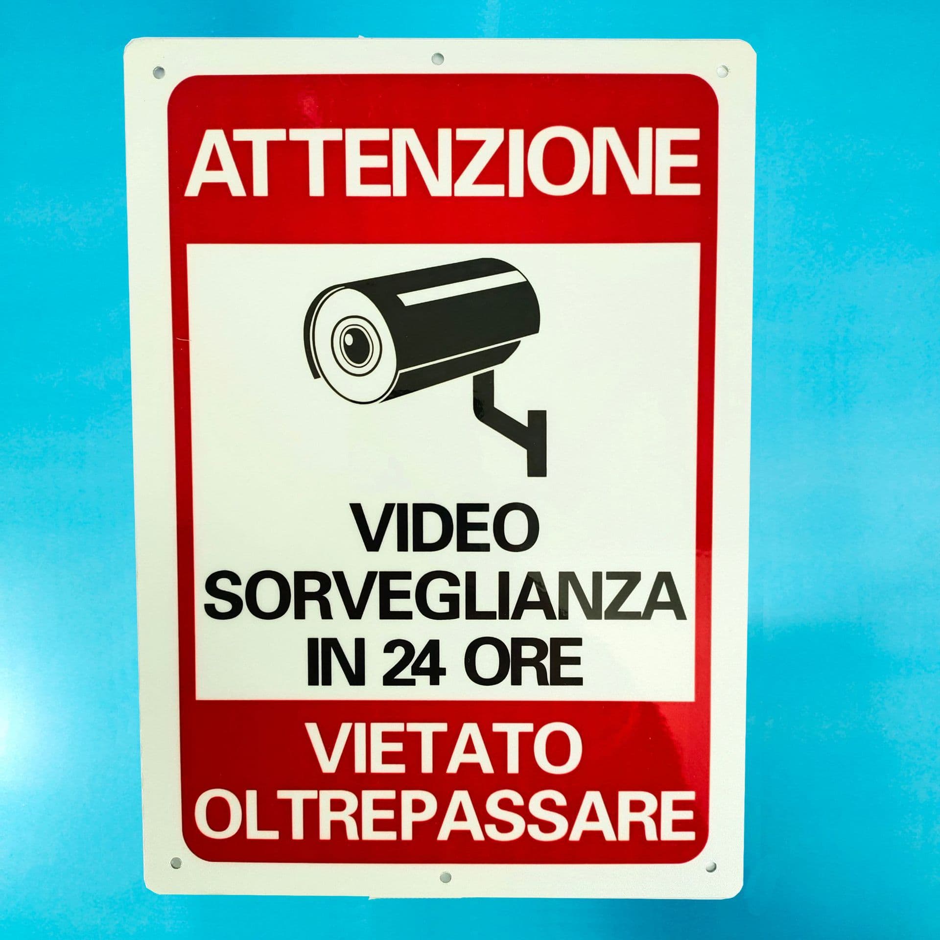 Cross-Border Outdoor Sun-Resistant Aluminum Alloy Reflective Surveillance Signs: 24-Hour Area Warning English Monitoring Plates for Stores