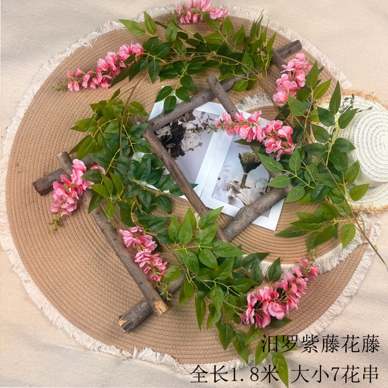Wisteria flower fake flower rattan flower string vine hanging flower decoration flower door head air conditioning pipe blocking winding simulation decoration
