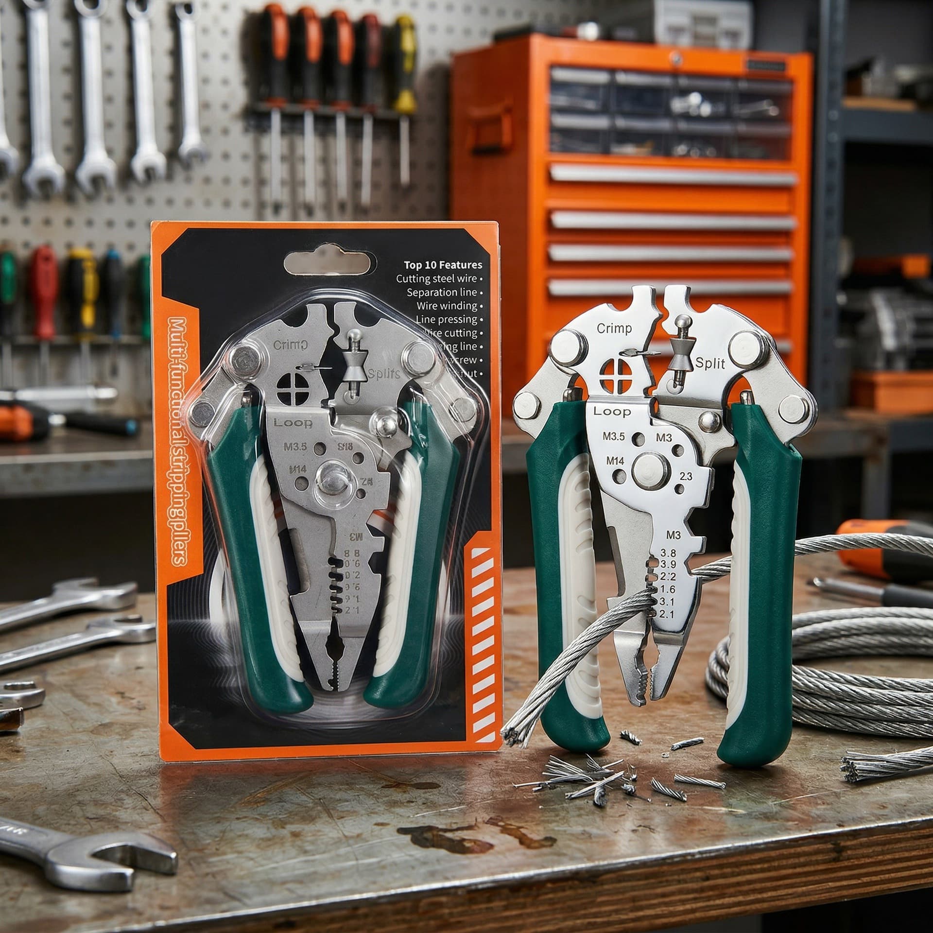 Cross-border supply of stainless steel multi-functional wire stripping pliers for electricians special wire stripping and splitting wire winding manual stripping machine