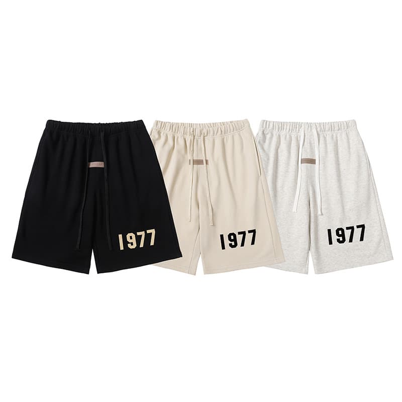 FEAR OF GOD FOG Season 8 1977 Secondary Line 22S Retro High Street Loose Flocking Drawstring Shorts
