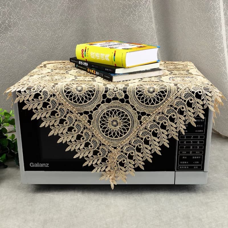 Household Microwave Oven Dust Cover, European-Style Water-Soluble Lace Universal Cover, Towel Printer Bread Maker Dust Cloth