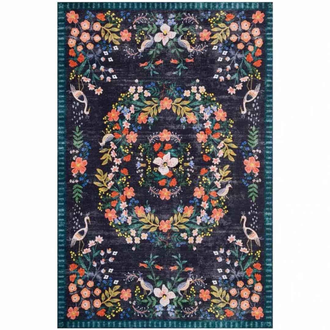 Amazon Vintage Floral Area Rug, Premium Feel, Stain-Resistant, Wear-Resistant, Easy to Clean, Living Room Sofa Rug, Factory Direct