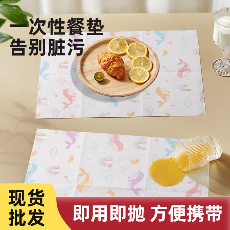 Disposable Baby Placemats, Waterproof and Oil-Proof Portable Table Pads for Children and Infants