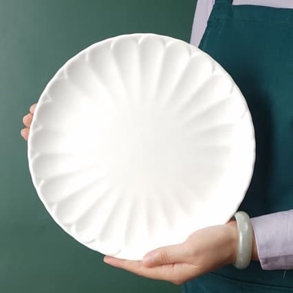 ♡ Irregular Plate Dish Commercial Home Use White Ceramic Dinner Plate Hotel Restaurant Cold Dish