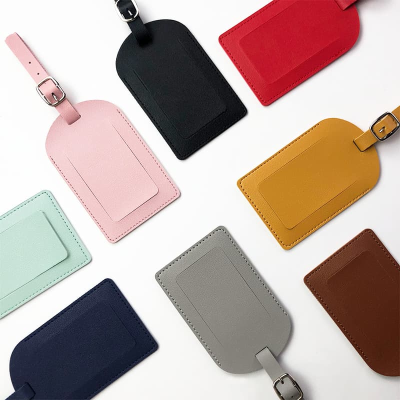 Wholesale Multicolor PU Faux Leather Boarding Pass Card Holder Custom Logo with Lanyard Strap Card Paper Luggage Tag