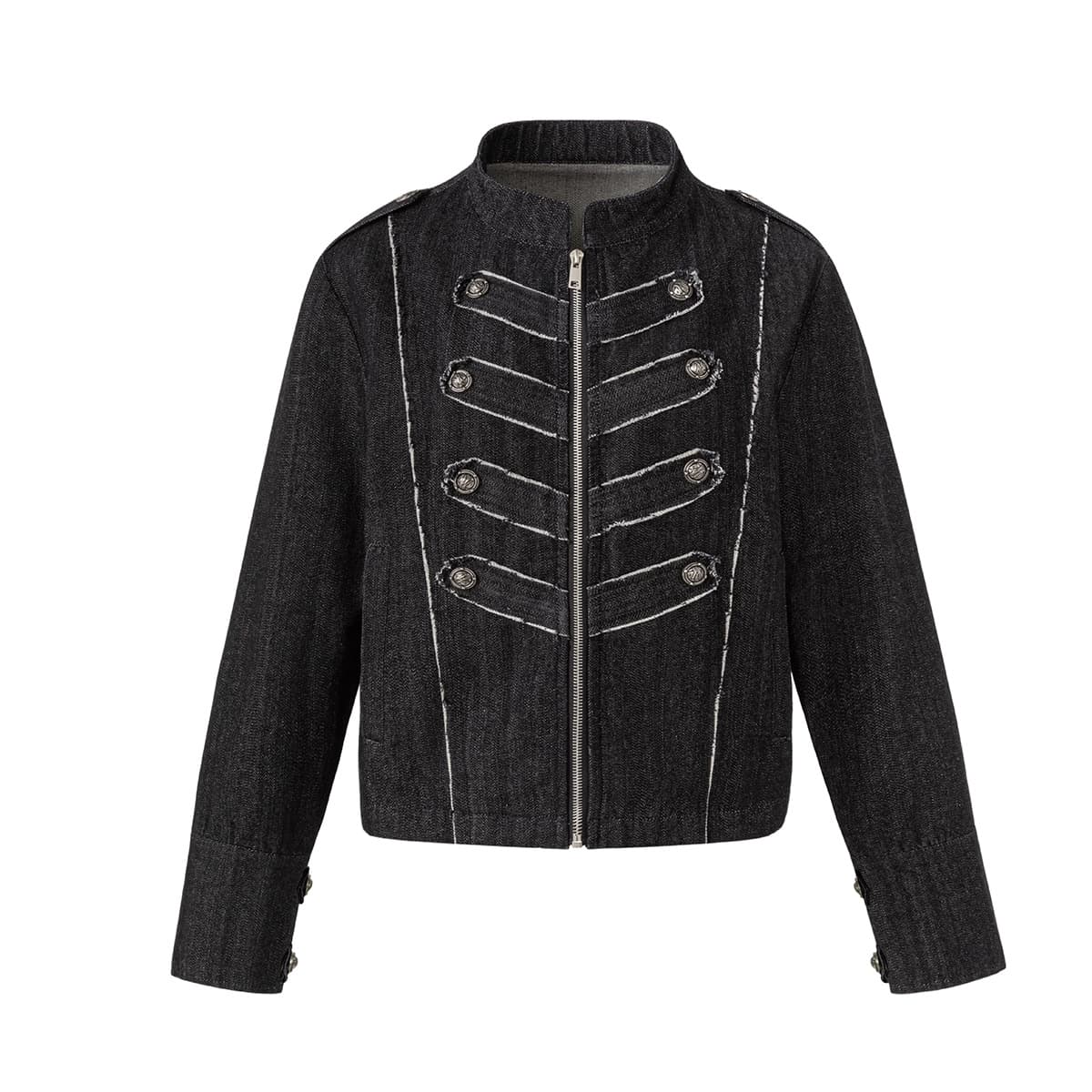 Magic Bear 2026 New Arrival American Light Streetwear Court Style Washed Frayed Denim Jacket Workwear Outerwear Short