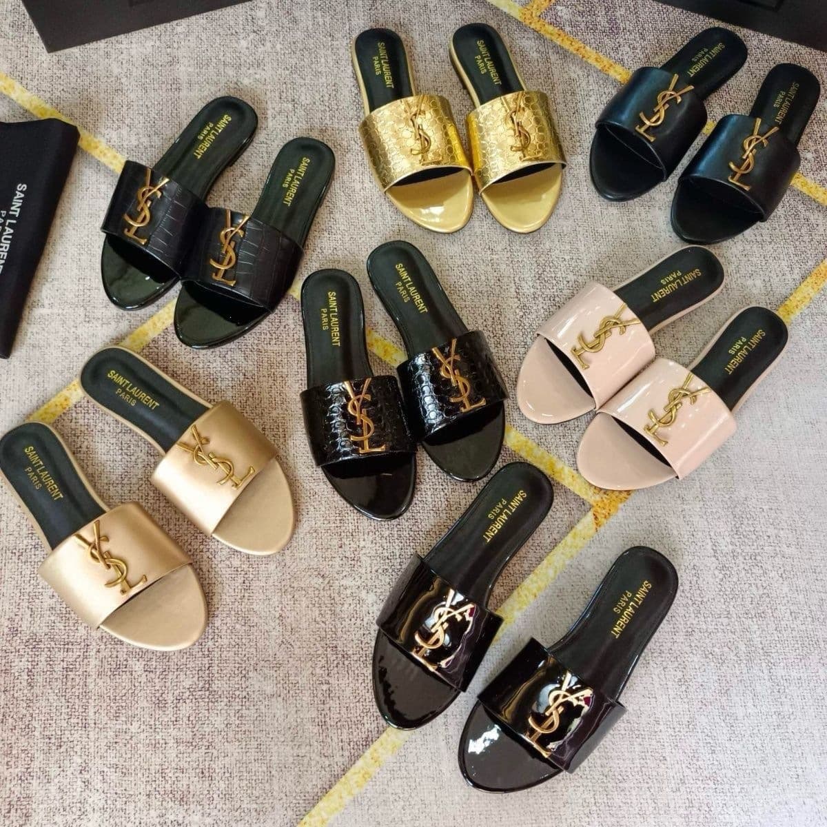 New Letter Slippers Genuine Leather Summer Fashion Versatile Flat Comfortable One-Strap Beach Round Toe Export Large Size Adult