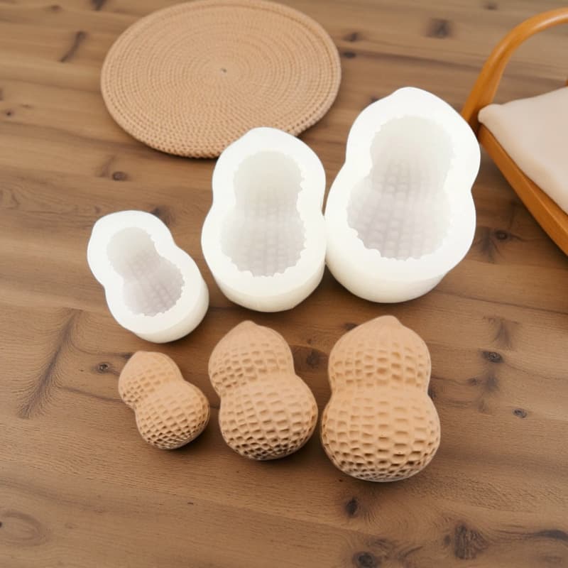 Three-dimensional peanut mousse cake silicone mold Kneadle handmade soap plaster ornaments baking cake chocolate mold
