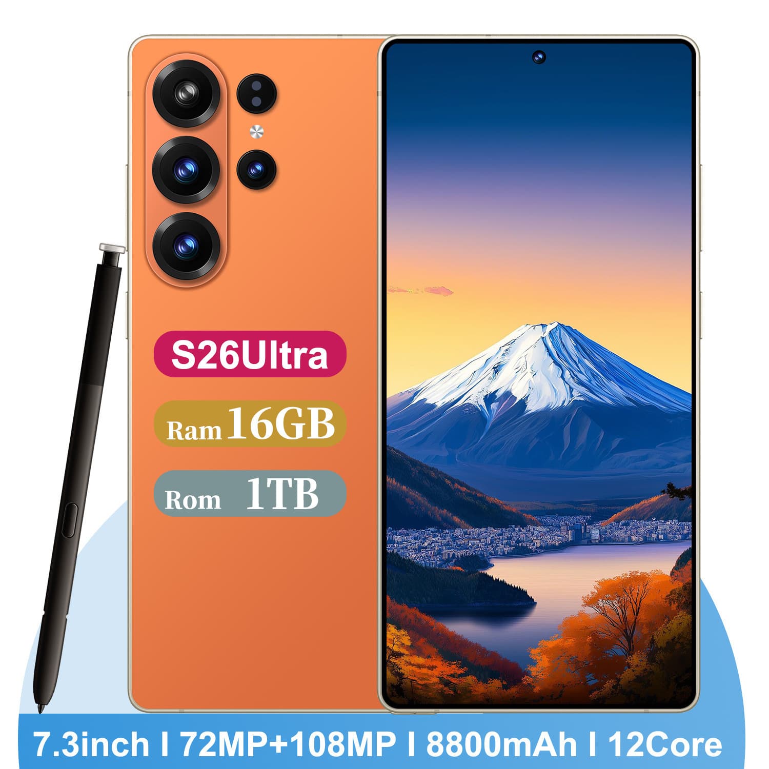 New Cross-border S26 Ultra Android 7.3-inch Large Screen Smart 5G Phone 16+1TB Source Factory Foreign Trade Hot