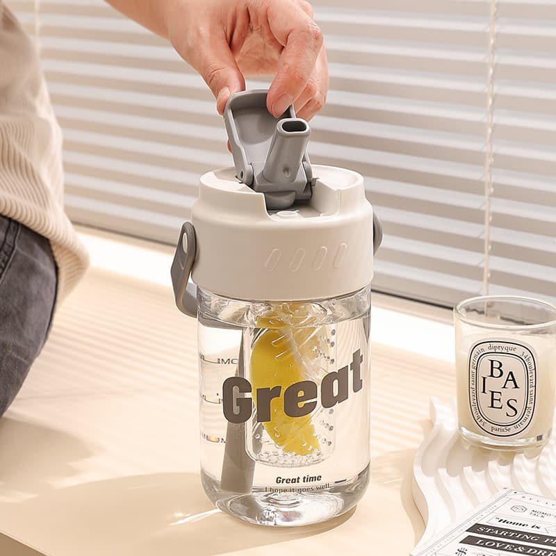 Fashionable Viral Summer Water Cup for Students, Ins-style Straw Cup, Portable Flower Tea Brewing and Coffee Cup for Class