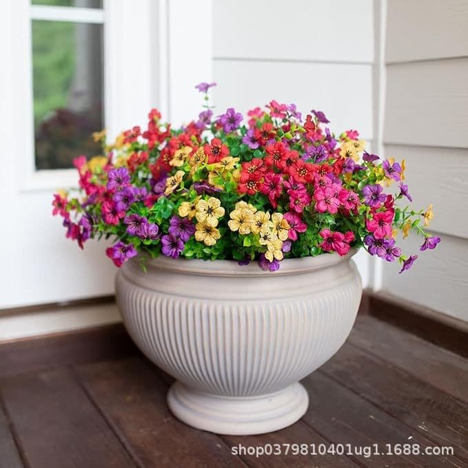 Artificial plant simulation flower outdoor spring decoration false silk colorful daisy eucalyptus decoration