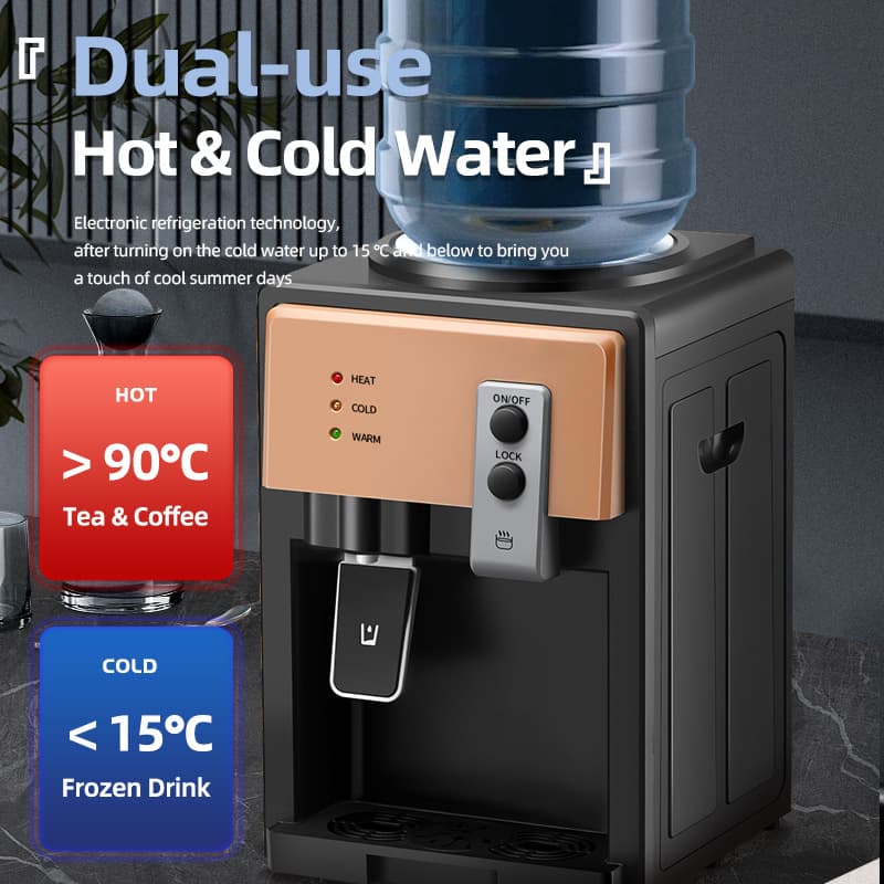 New Desktop Hot and Cold Water Dispenser, Home Use, Cooling and Heating, with EU and US Power Cord Options