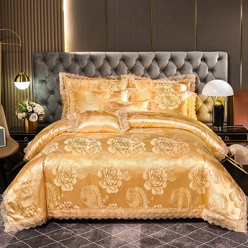 New Premium Jacquard Satin Four-Piece Bedding Set for Wholesale, Drop Shipping Available