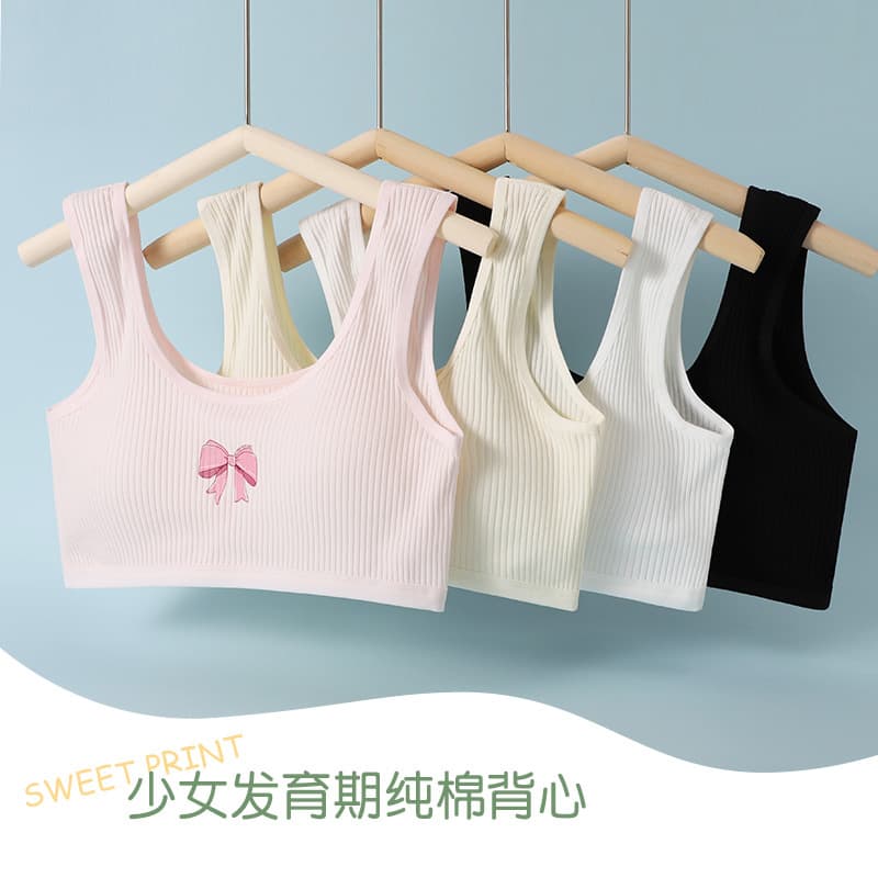 Pure Cotton Bra for Developing Teen Girls Ages 12-18, Youth Underwear Vest