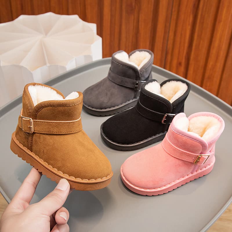 2025 Winter Children Snow Boots Girls Shoes New Style Winter Boys Boots Baby Fleece-Lined Thick Cotton Shoes