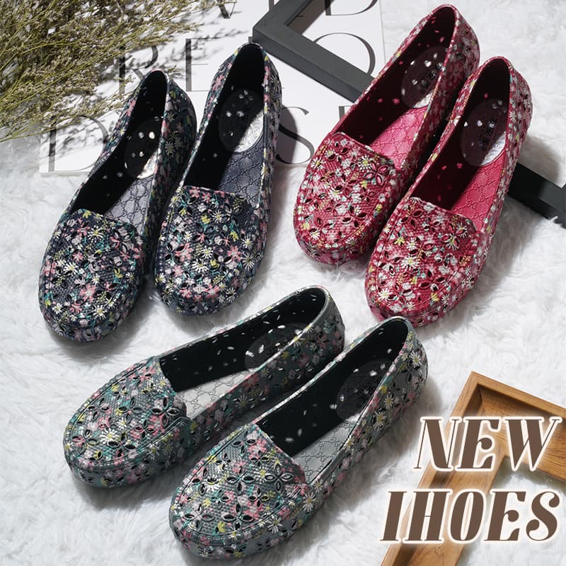 You An Mei Printed Sandals Women's Work Shoes Breathable Soft Sole Closed Toe Clogs Casual Sandals Mother Shoes Beach Shoes