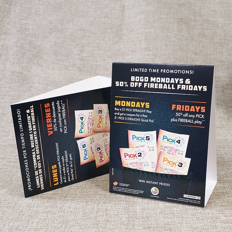 A4/A5/B5 Paper Triangular Tabletop Sign Holders, Product Advertising Display Stands