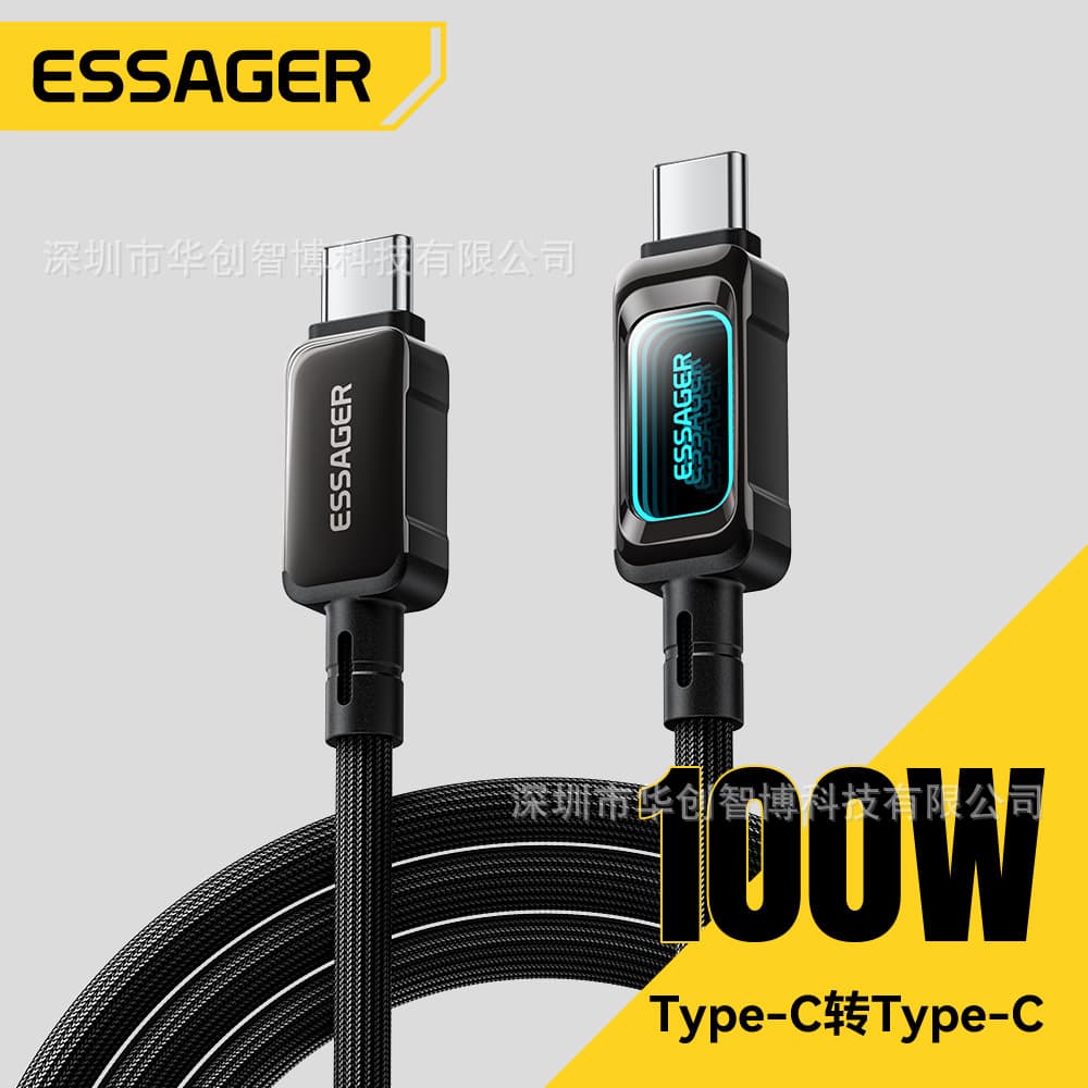 ESSAGER Overlay Series A-C/C-C 100W Data Cable Abyss Mirror Mobile Phone Fast Charging Cable New Spot