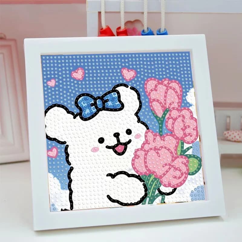 Line Dog 5D New Diamond Painting Couple DIY Handmade Gift for Girlfriend with Frame Dotting Decoration Sticker