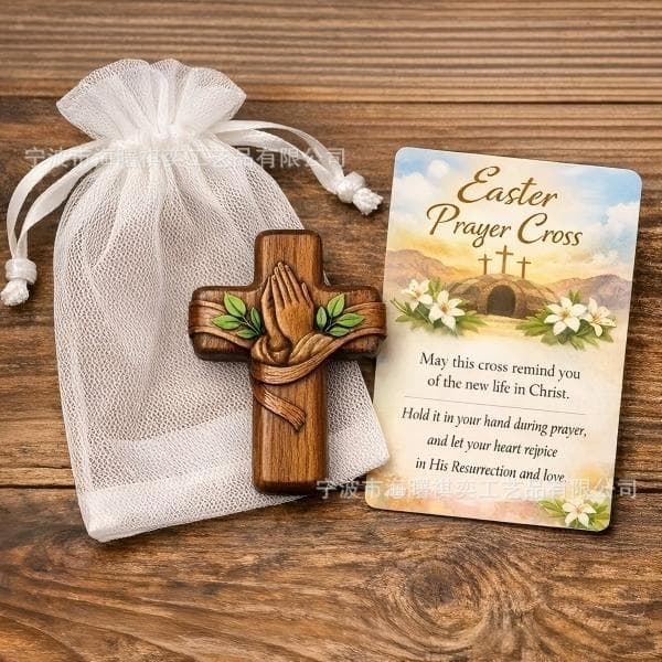 Cross-border Handcrafted Pocket Prayer Cross Wooden Pocket Gift