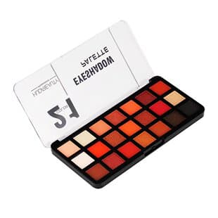 HUDABEAUTY 21-Color Eyeshadow Palette Earthy Orange Brown Smoky Shades Iridescent High Shine Brightening