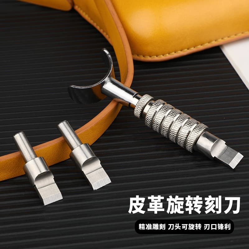 Cross-Border New Product Replaceable Head Rotary Knife DIY Leather Craft Engraving Tool Adjustable Carving Letter DIY Embossing