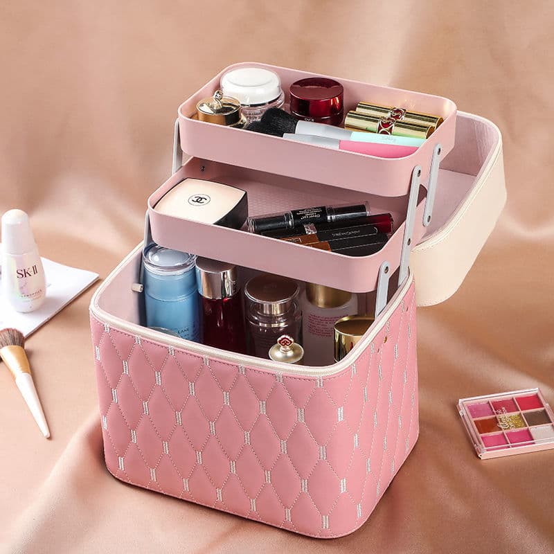 Factory Direct Portable Cosmetic Bag Large Capacity Makeup Case Multifunctional Skincare Organizer