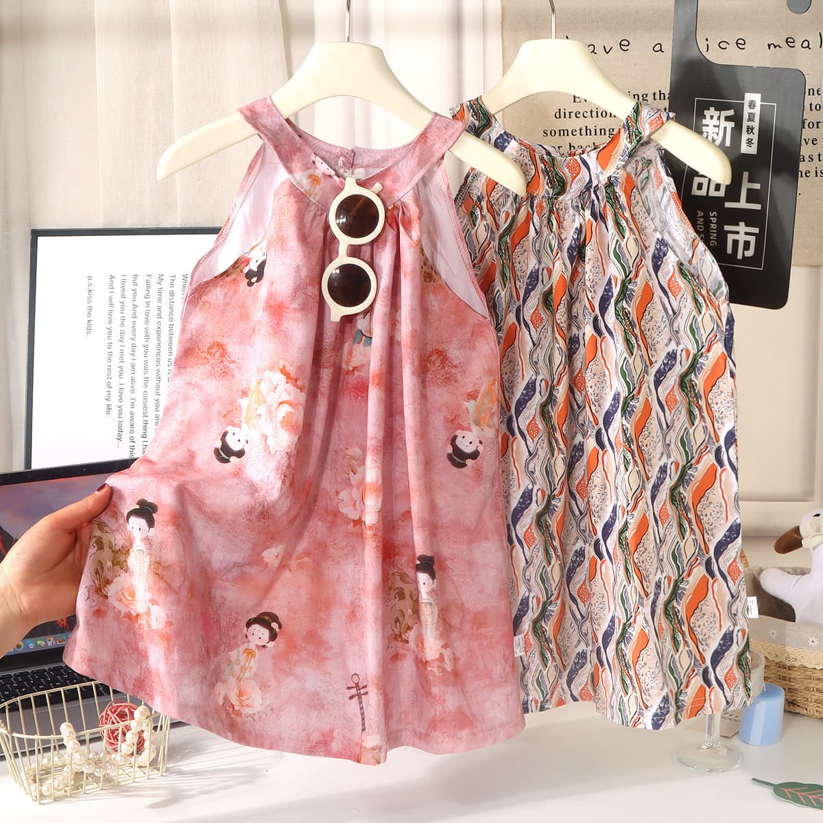 [Customized] Girls' Summer Dress, Stylish Princess Dress, Little Girl's Sleeveless Beach Dress, Children's Sweet Dress