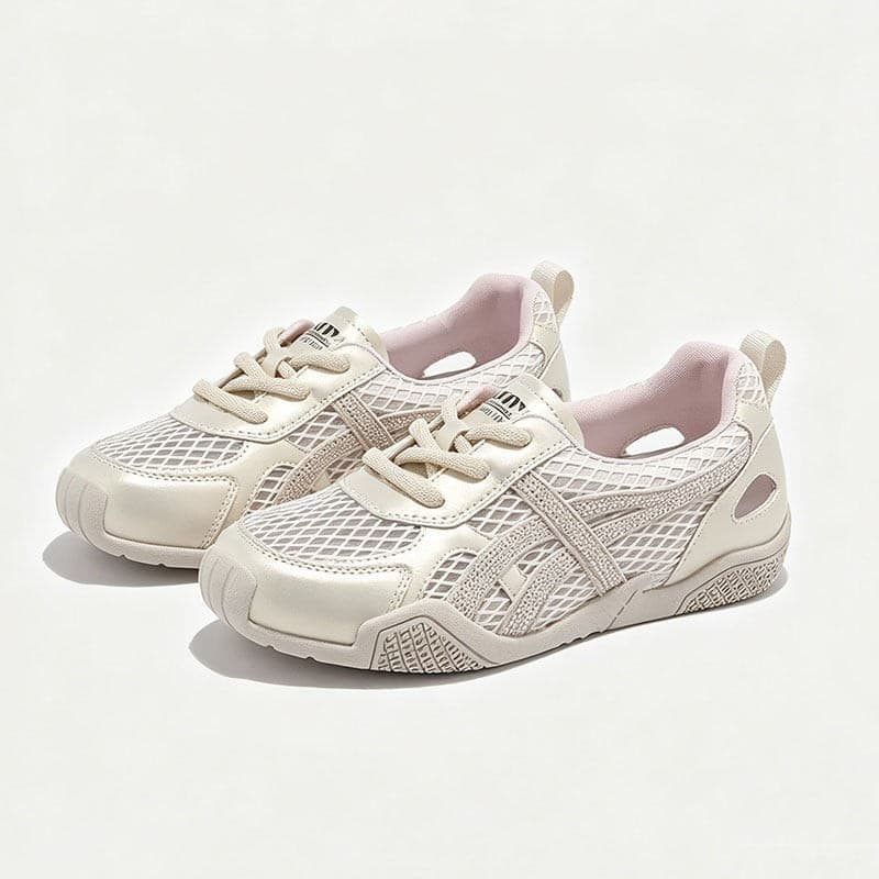 Women's Fashionable Versatile Sneakers 2026 Summer New German Training Style Solid Color Lace-Up Casual Shoes