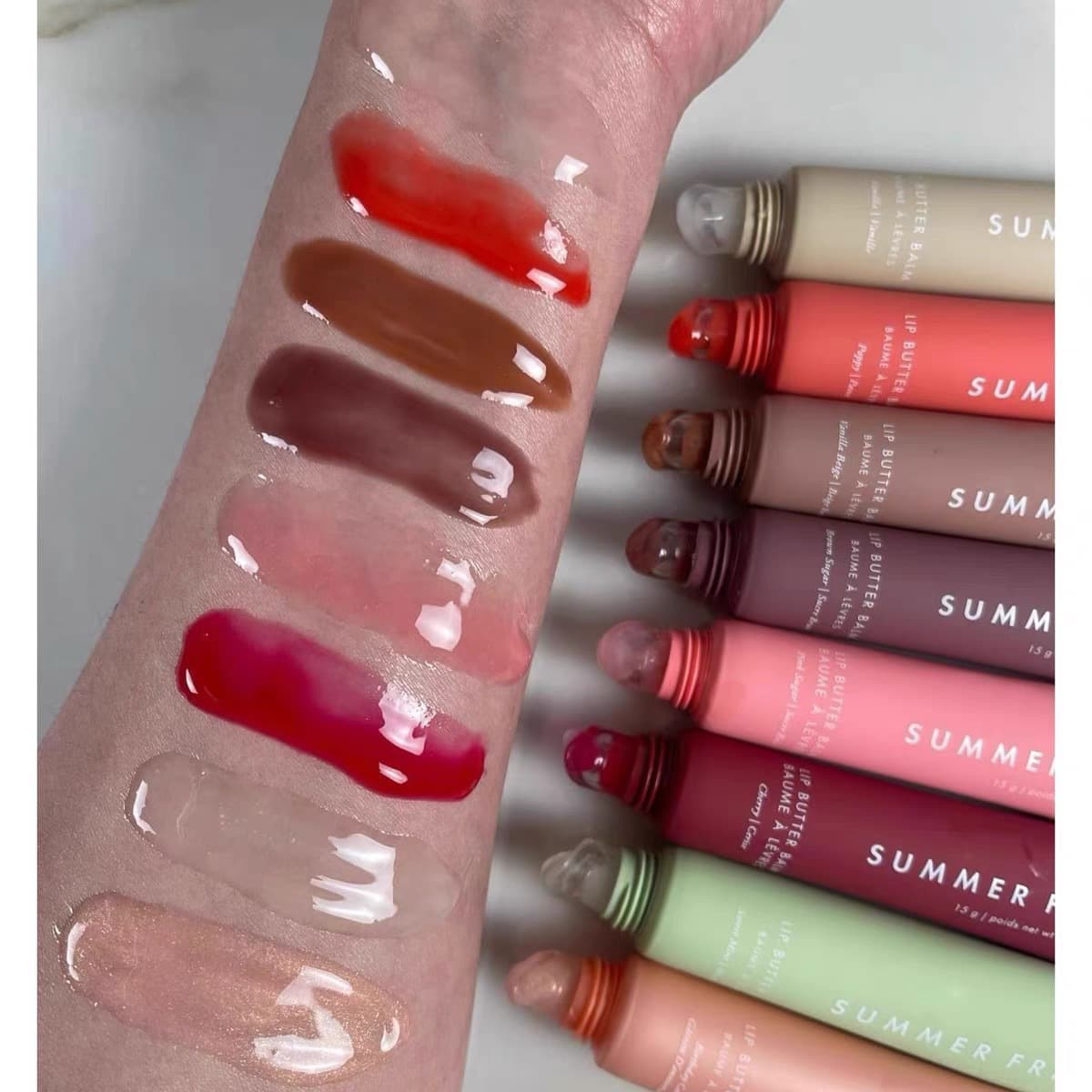 In-stock 8 colors Summer Fridays same style Lip Butter Friday tinted moisturizing lip balm.
