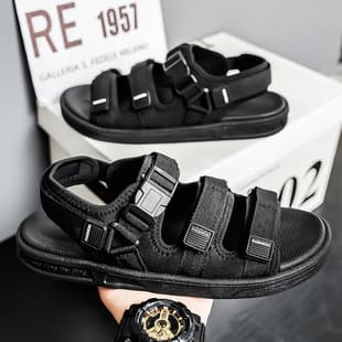2025 Summer Velcro Sports Sandals Men Casual Beach Sandals Soft Bottom Anti-slip Outdoor Hiking Sandals