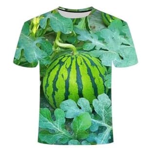 2026 New 3D Digital Print Funny Watermelon Men's Short Sleeve T-Shirt Top 2026 New Summer Casual Wear