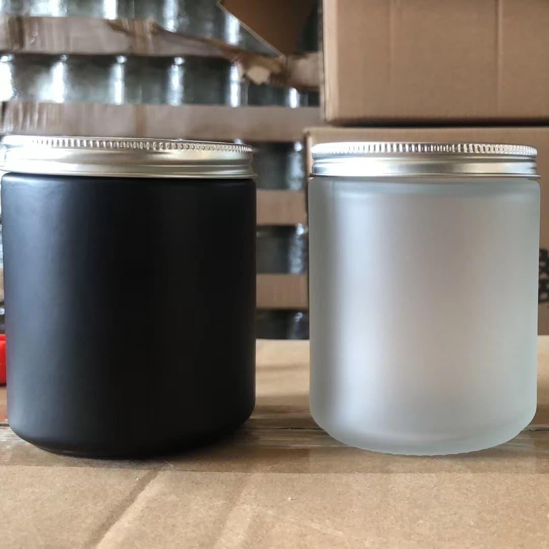 Spot wholesale frosted homemade scented candle bottles, soy candle glass, candle containers, candle holders, glass empty jars