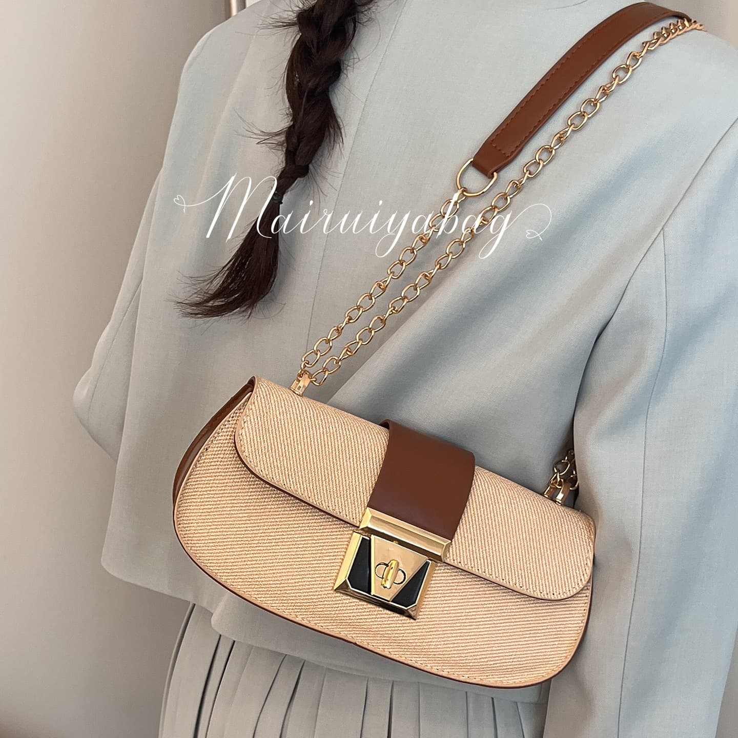 Korean style casual lock women's 2026 spring large-capacity solid color new fashion texture one-shoulder cross-body small square bag